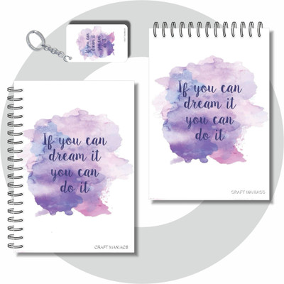 craft maniacs NOTEBOOKS SET 2025 A6 Notebook UNRULED 100 Pages(REDDISH, Pack of 2)