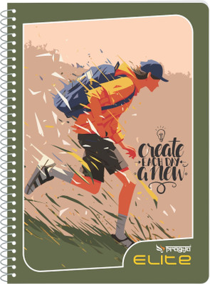 Pragya Spiral Notebook | (21x29.7 CM) | 600 GSM Cover | A4 Notebook Single Line 180 Pages(Multicolor, Pack of 4)