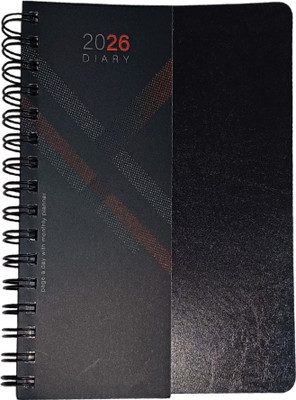 ShreeGanadhish 2026 Diary Wiro Binding|24x 18CM | School, College and Office Use|80 GSM B5 Diary Single Ruled 365 Pages(Black)