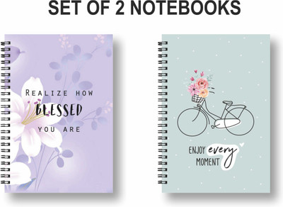 ROT RIX combo of 2 Notebooks A5 Diary Unruled 144 Pages(Green, Pack of 2)