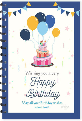 ESCAPER Happy Birthday Designer Notebook (Ruled - A5 Size), Birthday Notebook, Gift Notebook A5 Notebook Ruled 160 Pages(Multicolor)