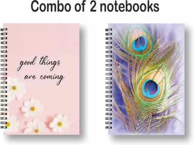 ROT RIX combo of 2 Notebooks A5 Diary Unruled 144 Pages(Pink, Purple, Pack of 2)