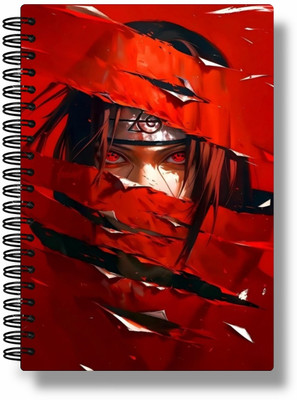buddytales Itachi Uchiha Anime A5 Notebook Unruled 120 Pages(Red)