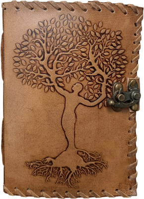 craftking Tree Leather Book-size Note Book Plain 240 Pages(Brown)