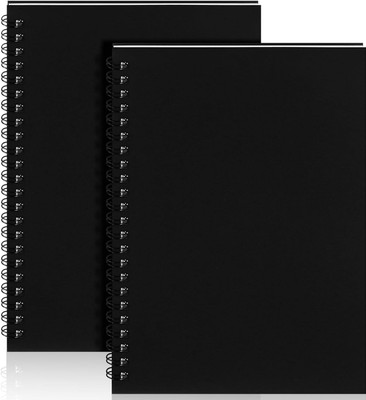 TWONE Black Spiral Notebook A5 Ruled Journals A5 Notebook Ruled 50 Pages(Black, Pack of 2)
