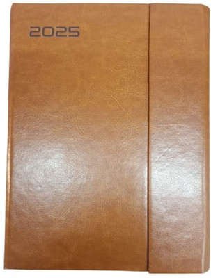 Prizma Promotions Magnetic Closure A5 Diary Single Line 192 Pages(Brown)