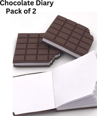 Ease Pack of 2 Chocolate Shaped Personal Desk Notepad Scented Diary Notebook for Kids Pocket-size Diary unrulled 100 Pages(Brown, Pack of 2)