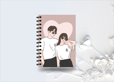 EVA RETAIL Girl And Boy Printed Spiral Wire Bound Notebook A5 Notebook Unruled 160 Pages(Multicolor)
