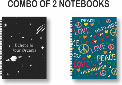 ROT RIX combo of 2 Notebooks A5 Diary ruled 144 Pages(Black, Green, Pack of 2)