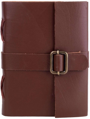 Handcrafty Antique Handmade Leather Diary for Men and Women A5 Writing Pad Plain White Paper 200 Pages(Brown)
