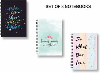 ROT RIX combo of 3 Notebooks A5 Diary Ruled 144 Pages(Multicolor, Pack of 3)