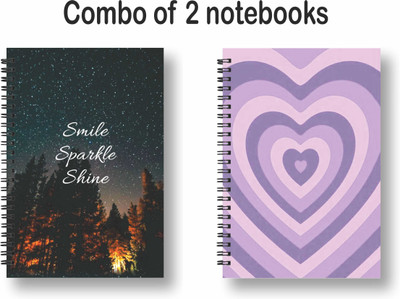 ROT RIX combo of 2 Notebooks A5 Diary Unruled 144 Pages(Black, Violet, Pack of 2)