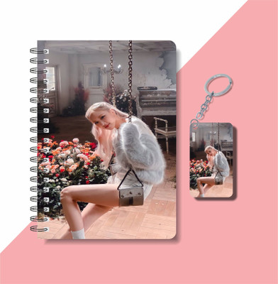 craft maniacs ROSE BLACKPINK DIARY & KEYCHAIN A5 Diary RULED 120 Pages(Multicolor)