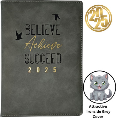 ShreeGanadhish 2025 A5 Executive / Journal / Notebook / Personal| Month Cut | 21X15 CM Regular Diary Ruled 365 Pages(Ironside Grey)