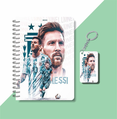 craft maniacs FOOTBALLER DIARY & KEYCHAIN A5 Notebook RULED 120 Pages(Multicolor)