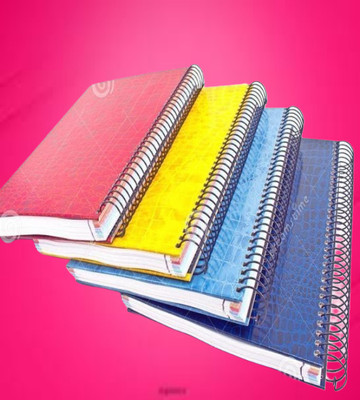 UNIQPAL NOTEBOOK A4 Note Book RULED / Line 200 Pages(Multicolor, Pack of 4)