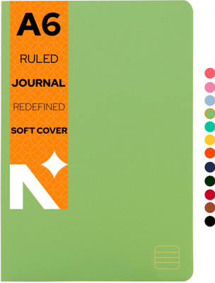 NEORAH Ruled Journal Notebook - 110 GSM - Softcover A6 Note Book Single Ruled 160 Pages(Light Green)