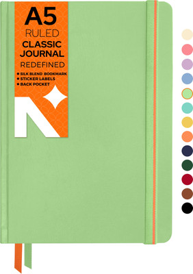 NEORAH Ruled Journal Notebook - 110 GSM - Office Hardcover Notebook A5 Notebook Single Rule 160 Pages(Light Green)