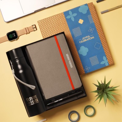 Doodle Undated Executive Gift Set | Weekly Planner + Pen With Stylus + Bottle A5 Planner Packed in Beautiful Luxury Gift Box 192 Pages(Elevated Essentials 1)