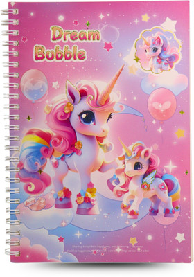 yasbavu UNICORN PRINT THEMED 2 PCS Regular Diary RULE 60 Pages(Multicolor, Pack of 2)