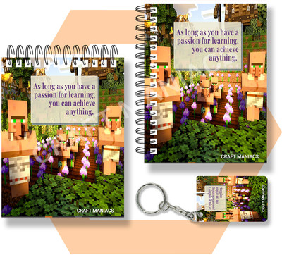 craft maniacs MINECRAFT NOTEBOOKS A6 Diary UNRULED 100 Pages(Purple)
