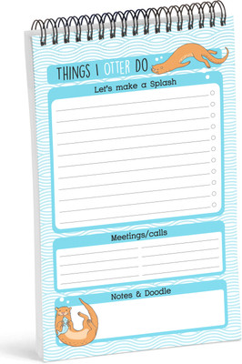 Inkdotpot Spiral Binding Notepad Regular Planner Unruled 50 Pages(Blue)