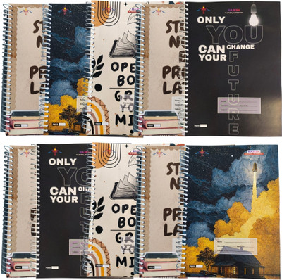 RAJESH STATIONERY Soft Cover Spiral Notebook, Memo Notepads Diary Notebook, 11.7 Inch x 8.3 Inch A4 Notebook Ruled 200 Pages(Multicolor, Pack of 10)