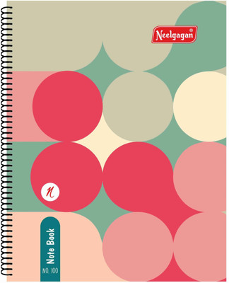 NEELGAGAN No.100 Spiral Notebook Graph Regular Notebook Ruled 80 Pages(Multicolor, Pack of 3)