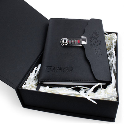 Stargood Innovation Lock Diary with Gift Box A5 Diary Ruled 162 Pages(Sable Black)