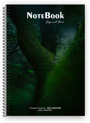 SNU CREATION Green Nature Theme Spiral A4 Notebook Ruled 220 Pages(Multicolor)