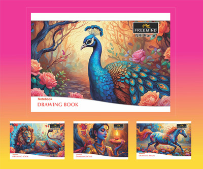 FREEMIND Drawing Book NRI Range A4 Notebook Unruled 100 Pages(Multicolor, Pack of 2)