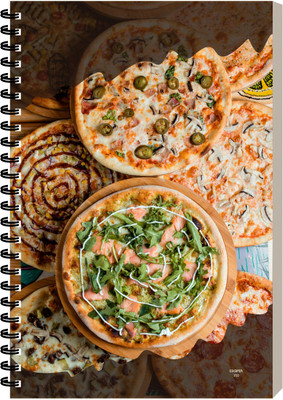 ESCAPER Various Pizzas Food Diary, Laminated Soft Cover Notebook, Notepad A5 Diary Ruled 160 Pages(Various Pizzas)