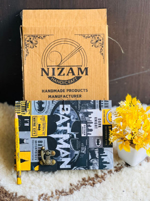 NIZAM HANDICRAFT Batman Printed Diary Notebook With Lock Clasp For Gift/Office A5 Diary 200 200 Pages(Multicolor)