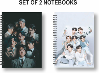 Papco BTS PACK OF 2 NOTEBOOKS A5 Diary Ruled 144 Pages(Multicolor, Pack of 2)