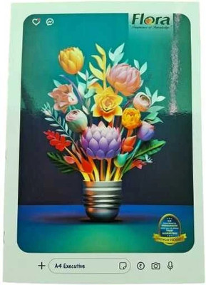 Flora staionery A4 Notebook rulled 140 Pages(Multicolor, flower, naturele, Pack of 6)