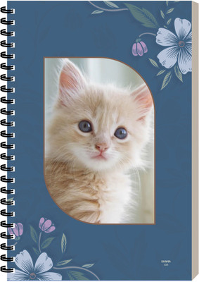 ESCAPER Cat Diary, Spiral Notebook, Laminated Soft Cover Notepad For Writing A5 Diary Ruled 160 Pages(Cute Cats Design 1)