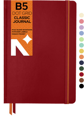 NEORAH - Dot Grid Journal Notebook - 110 GSM - Office Hardcover Notebook - B5 Notebook DOTTED 160 Pages(Red)