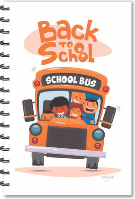 ESCAPER Back to School with Bus Designer Diary (Ruled - A5 Size), School Diary, Student Diary A5 Diary Ruled 160 Pages(Multicolor)
