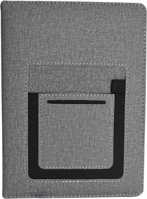 STAPRICO Planner Diary with Mobile & Card Pocket, Pen Loop A5 Diary Ruled 192 Pages(Grey)