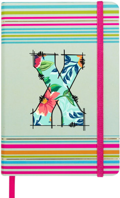 Doodle Stripes Theme Premium Hard Bound B6 Notebook Diary Ruled 192 Pages(Initial X)