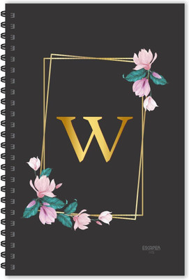ESCAPER W letter diary (Ruled - A5), W initial Diary, W alphabet Notebook A5 Diary Ruled 160 Pages(MulticolorW)