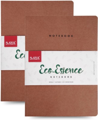 saya Kraft Notebook | 80 GSM Paper | Elastic Closure | Pocket | Durable Kraft Cover A5 Notebook Ruled Line 192 Pages(Brown, Pack of 2)