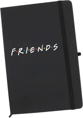 urban kiosk FRIENDS Diary | Journal With Elastic Band A5 Notebook Ruled 90 Pages(Black)