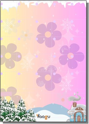 vaagu Pink Snow Cute Stationery A5 Note Pad No 50 Pages(Pink)