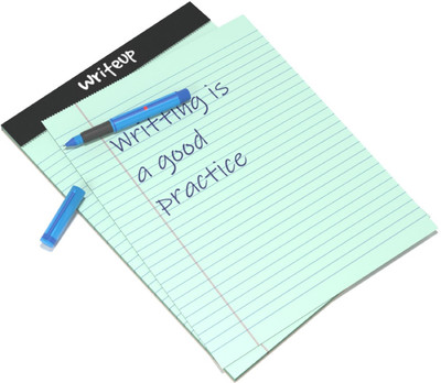NEELGAGAN Writeup Pad for Office, Writing Office Pads Premium 70 GSM Paper A4 Note Pad Ruled 100 Pages(Green, Pack of 5)