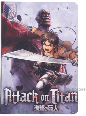 OFFO Anime: Attack On Titan Eren A5 Notebook Ruled 160 Pages(Multicolor)