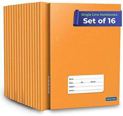 Woodsnipe Single Line Notebooks | Small Single Line Copy | 176 Ruled Pages | Soft Brown Cover | 18 cm x 24 cm Approx | Pack of 16 Books | For School, College and Office Use | GSM 60 Regular Notebook Ruled Pages 2816 Pages(Brown, Pack of 16) Woodsnipe Single Line Notebooks | Small Single Line Copy | 176 Ruled Pages | Soft Brown Cover | 18 cm x 24 cm Approx | Pack of 16 Books | For School, College and Office Use | GSM 60 Regular Notebook Ruled Pages 2816 Pages(Brown, Pack of 16)