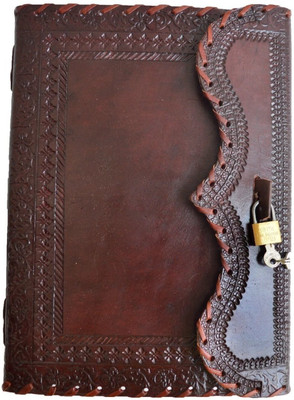 Anshika International leather diary A5 Notebook unruling 100 Pages(Brown)