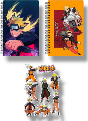 buddytales Naru002 A5 Notebook Unruled 180 Pages(Orange and Black, Pack of 2)
