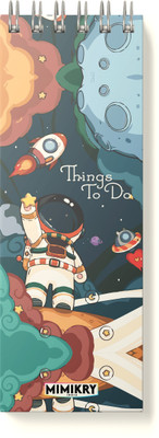 Mimikry To Do List 120 gsm Hard Cover | 3.25 x 9 inches | Regular Desk Planner Ruled 100 Pages(Astronaut)